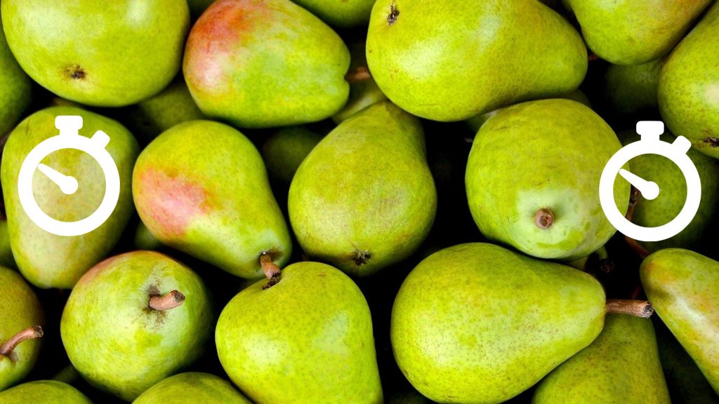Imagen fruta con iconos de reloj