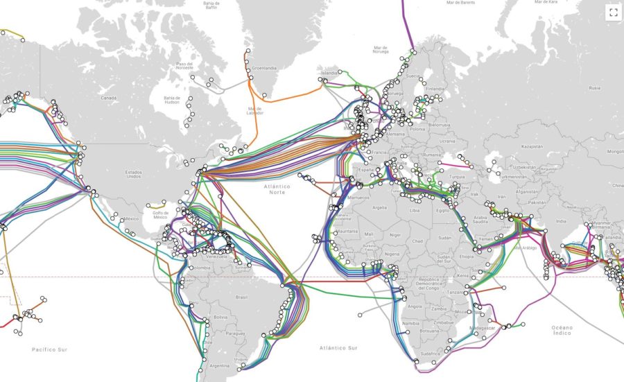 Internet en el mundo. Mapa del cableado submarino